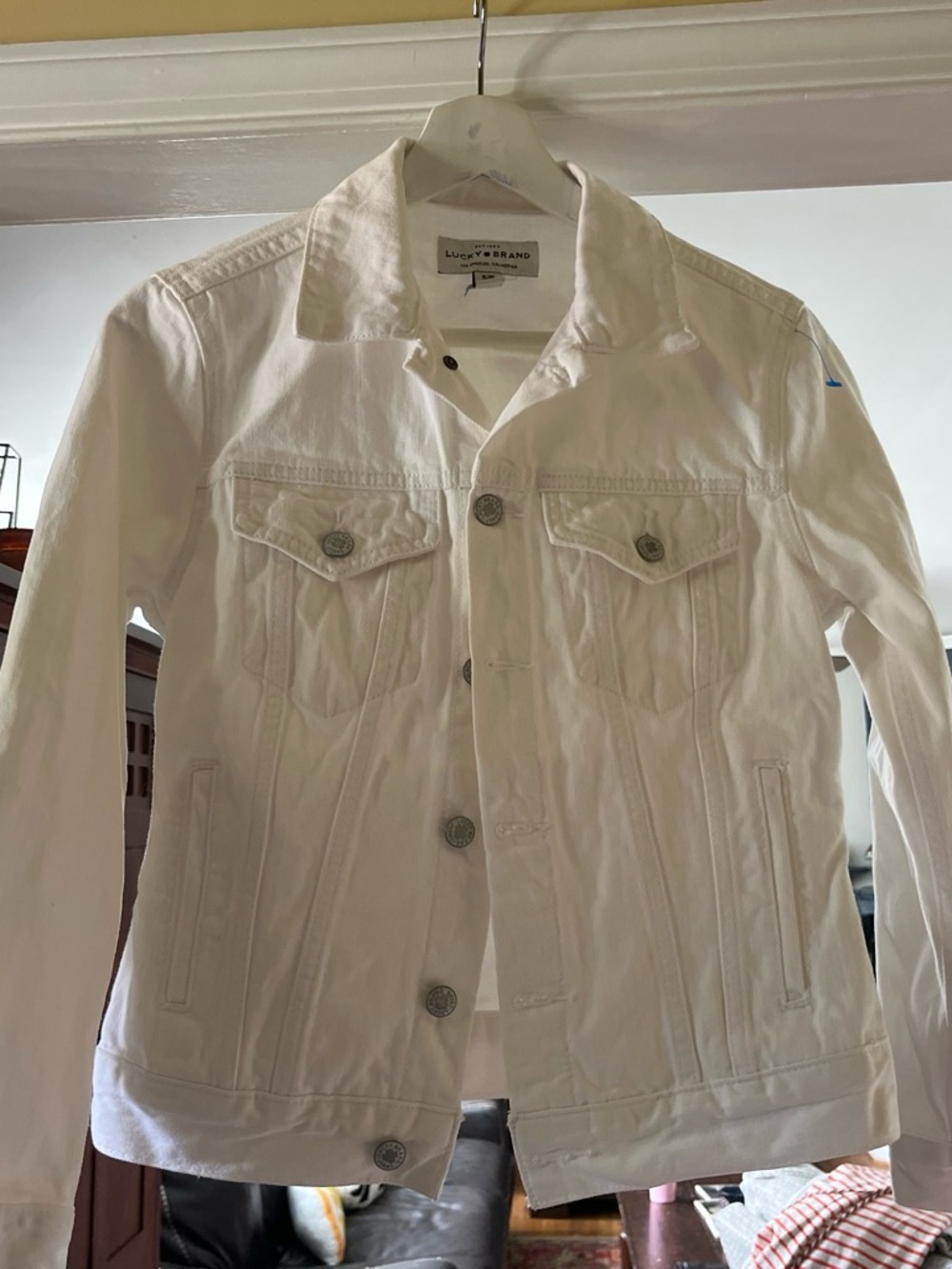 Lucky Brand White Denim Jean Jacket - Women's Button-Up